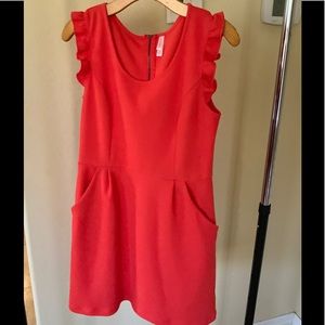 Orange dress with ruffle detail